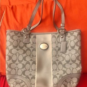 Silver Coach purse handbag